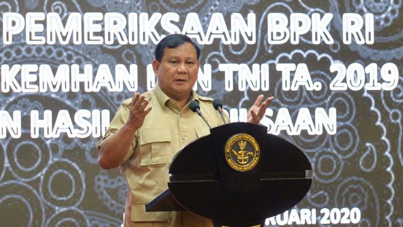 Menhan RI H. Prabowo Subianto Menerima Peserta Entry Meeting Pemeriksaan BPK RI