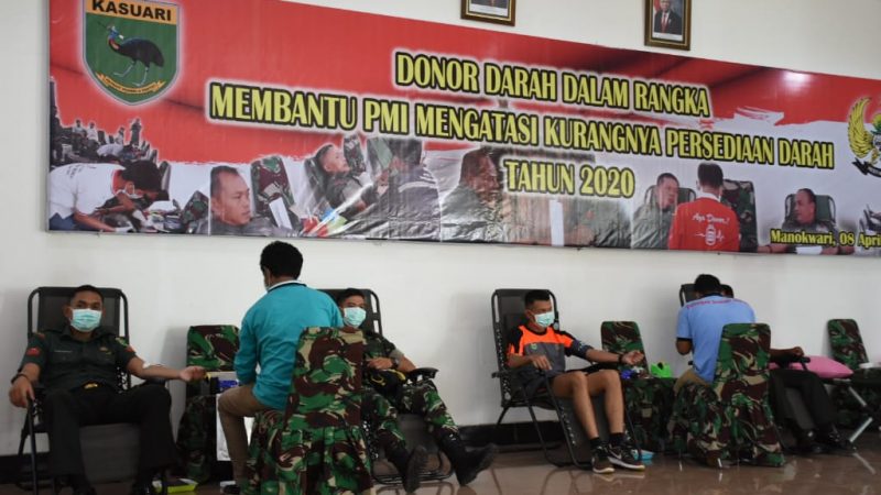 Bantu PMI Hadapi Pandemi Covid-19, Kodam XVIII/Kasuari Gelar Donor Darah
