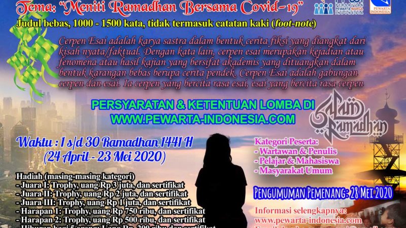Semarakkan Ramadhan at Home, PPWI Selenggarakan Lomba Menulis Cerpen Esai