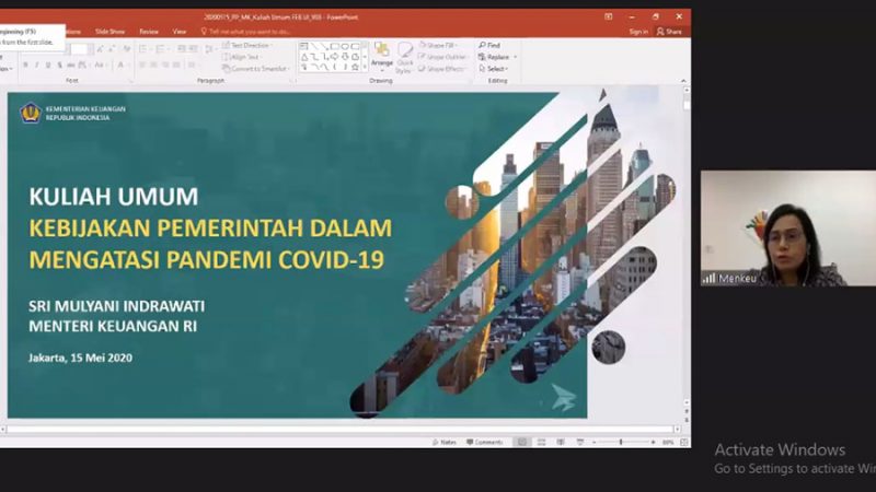 Menkeu Ajarkan Implementasi Ekonomi Makro dengan Kebijaksanaan Masa Pandemi Covid-19