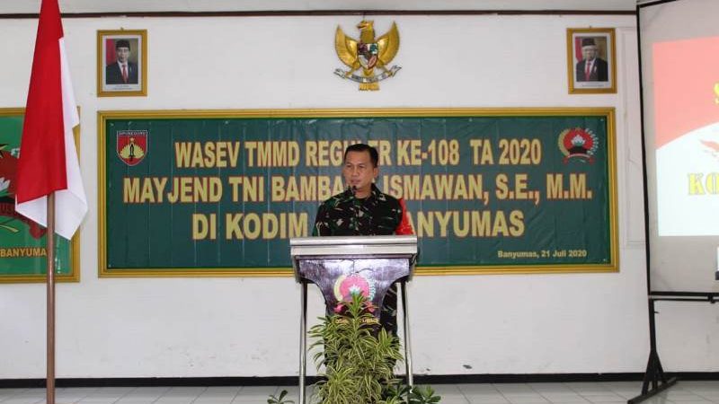 Paparan Dandim Banyumas Tentang Capaian Pelaksanaan TMMD Reguler  Kepada PJO TMMD Kasad