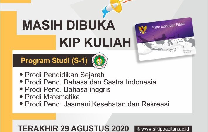 Yuk Kuliah ! KIP Kuliah STKIP PGRI Pacitan Ditutup 29 Agustus 2020