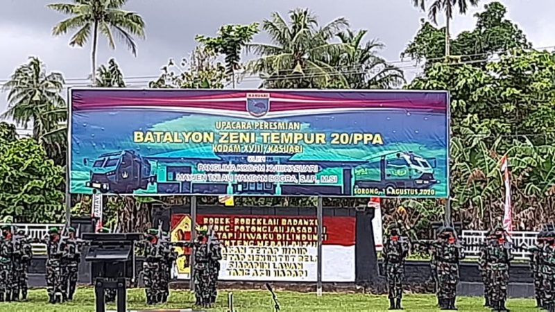 Pangdam Resmikan Yonzipur 20/Pawbili Pelle Alang Kodam XVIII/Kasuari