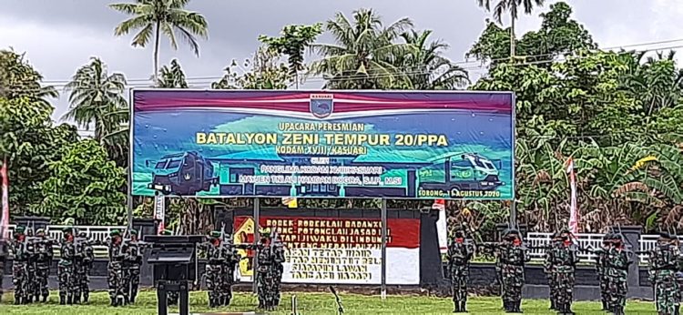 Pangdam Resmikan Yonzipur 20/Pawbili Pelle Alang Kodam XVIII/Kasuari