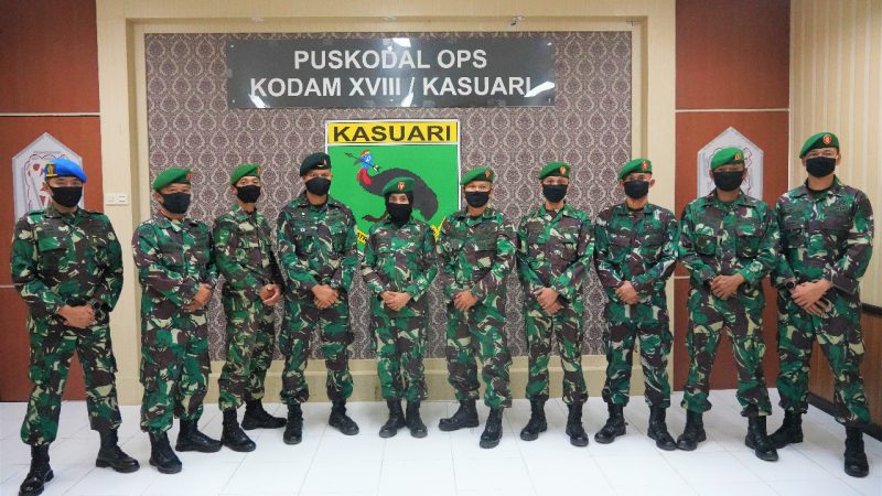 10 Kapten dari Kodam XVIII/Kasuari Ikuti Upacara Pembukaan Diklapa II Kecabangan TNI AD Secara Virtual