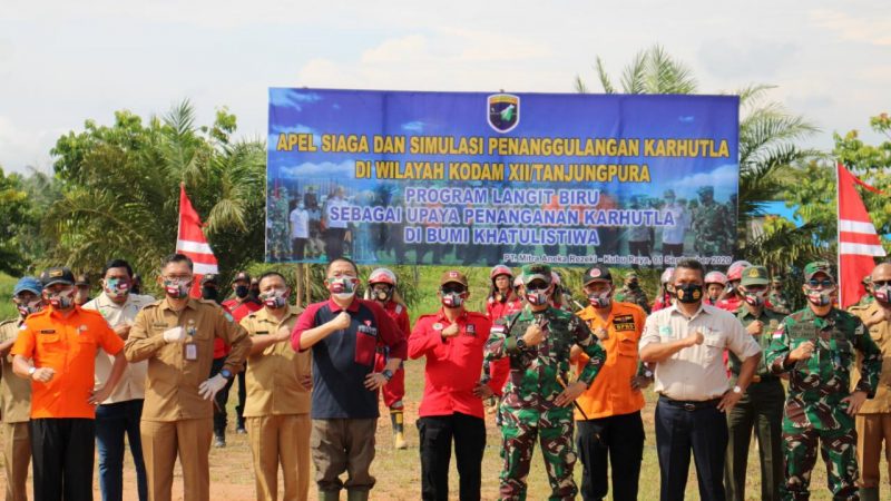 Antisipasi Karhutla, Pangdam XII/Tpr Pimpin Apel Simulasi