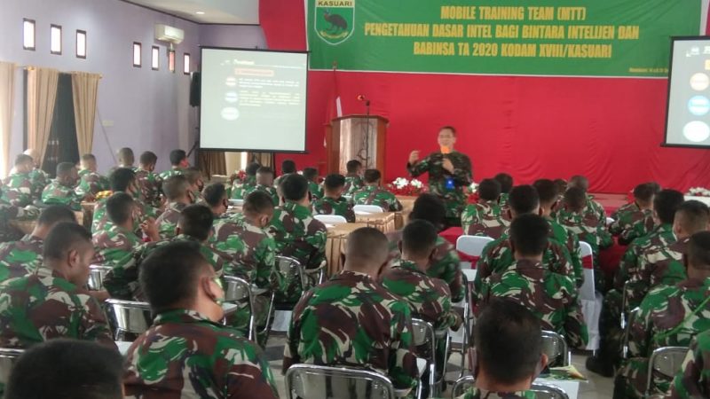 Kodam XVIII/Kasuari Bekali Prajuritnya dengan Laksanakan Mobile Training Team Dasar Intel