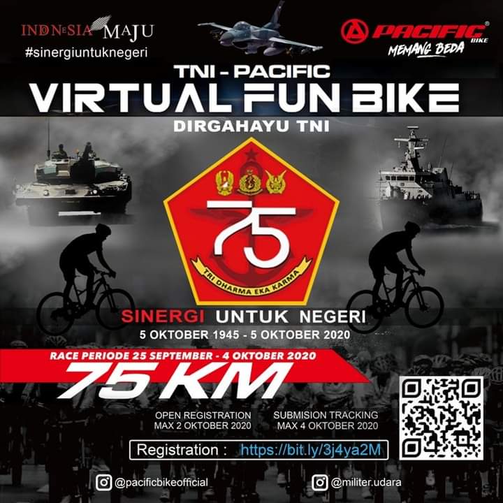 Lomba Bersepeda Virtual HUT Ke-75 TNI Tahun 2020