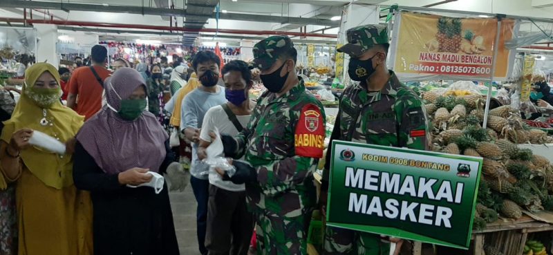 Serbuan Teritorial Kodim 0908/Bontang Berupa Pembagian Masker