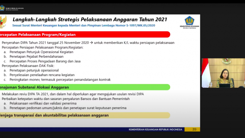 Sri Mulyani Indrawati, Pemerintah Siapkan  Strategi Implementasi APBN 2021