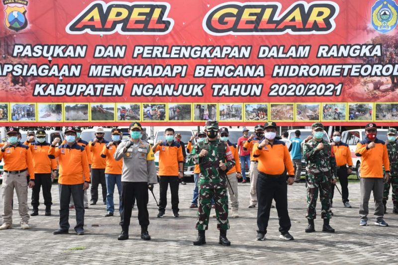 Danrem 081/DSJ Pimpin Apel Gelar Kesiapsiagaan Bencana Hidrometeorologi di Nganjuk