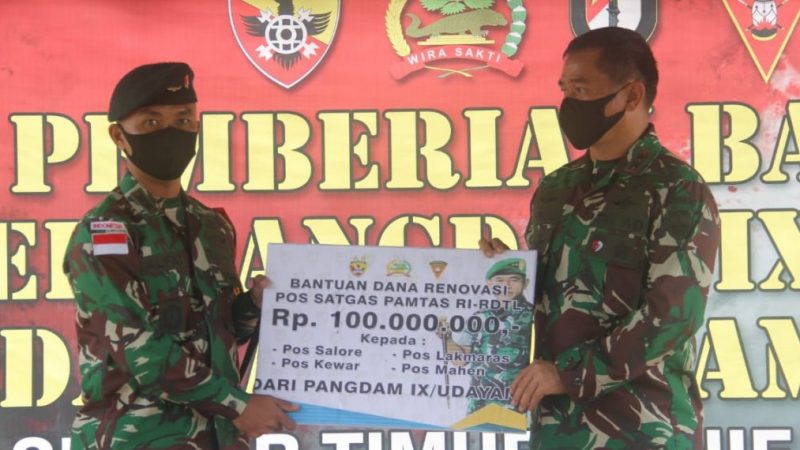 SUPPORT TUGAS SATGAS PAMTAS, Mayjen TNI Maruli Simanjuntak, M.Sc Berikan Berbagai Bantuan