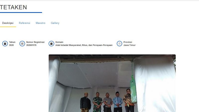 Tetaken WBTB Indonesia 2020,  Nomor Registrasi 202001176