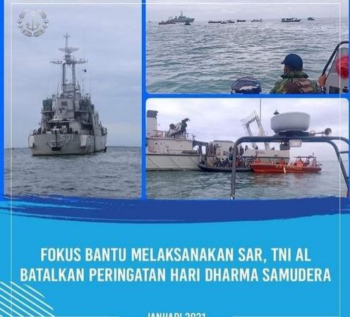 Fokus Bantu Melaksanakan SAR, TNI AL Batalkan Peringatan Hari Dharma Samudera