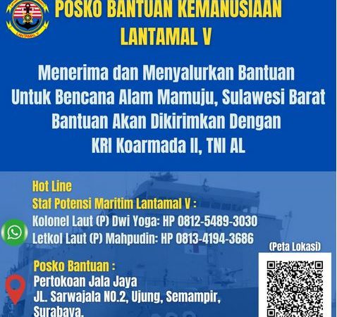 TNI AL BUKA POSKO PENYALURAN BANTUAN BENCANA KALIMANTAN SELATAN DAN SULAWESI BARAT