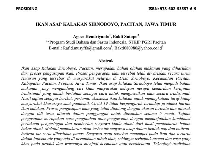 Ikan Asap Kalakan Sirnoboyo, Pacitan, Jawa Timur