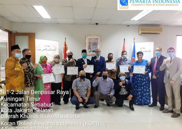 PPWI Terima Sertifikat Penghargaan Kedubes Maroko