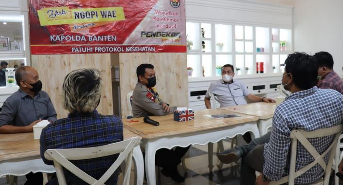 Kapolda Banten Gelar “Yuk Ngopi Wae” dengan Pimpinan Media Cetak