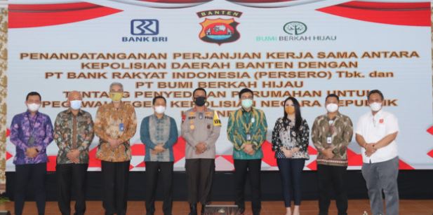 Polda Banten Gelar MoU dengan Bank BRI dan PT Bumi Berkah Hijau Terkait Penyediaan Rumah Bagi Personel