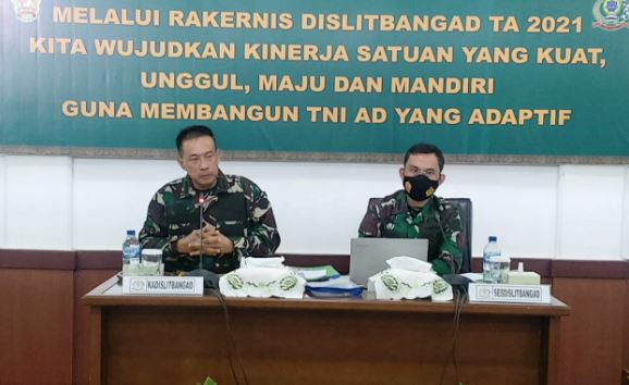 Bangun Kemampuan Teknologi TNI AD Yang Adaptif, Dislitbangad Gelar Rakernis TA. 2021