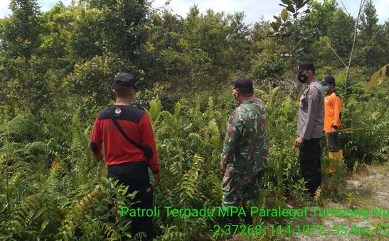 Anggota Koramil 15/Kahayan Hilir Lakukan Pengecekan Daerah Rawan Karhutla