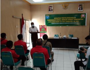 Kesbangpol Berikan Materi Wawasan Kebangsaan di  Komsos dengan Aparat di Wilayah Kodim 1011/Klk