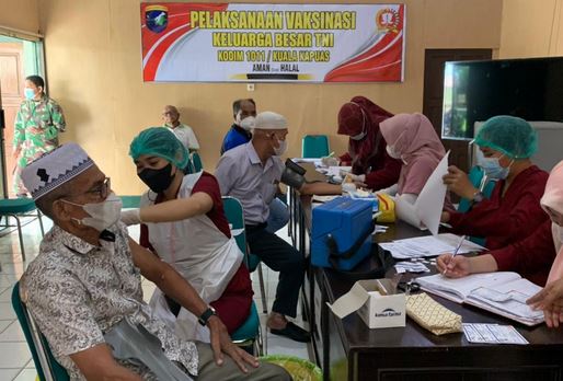 Kodim 1011/Klk Gelar Vaksinasi Tahap II untuk Purnawirawan, Warakawuri dan KBT