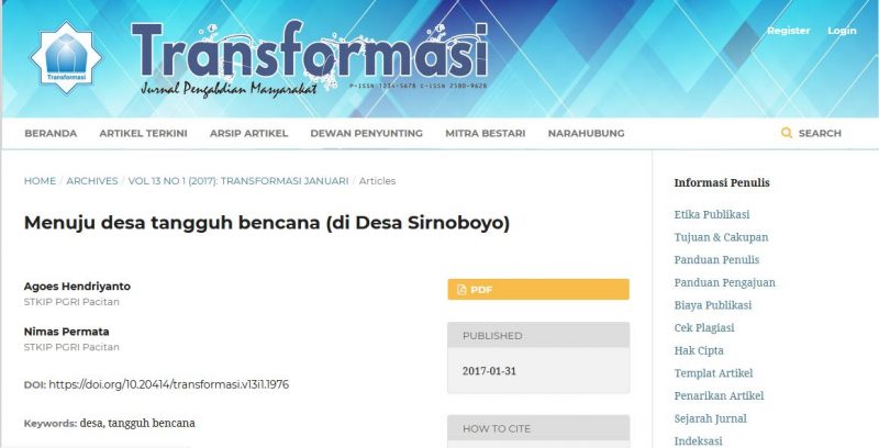 Agoes Hendriyanto, Menuju Desa Tangguh Bencaana (Desa Sirnoboyo)