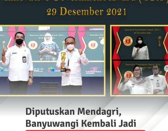 Kabupaten Banyuwangi Kembali Menjadi Kabupaten Terinovatif se-Indonesia
