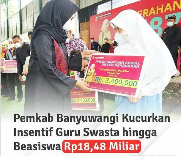 Pemkab Banyuwangi Salurkan Dana Hibah Pendidikan 18,48 M