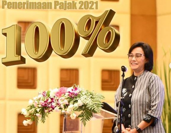 Sri Mulyani Indrawati, Pencapaian Pajak 2021 Berhasil Capai 100 %