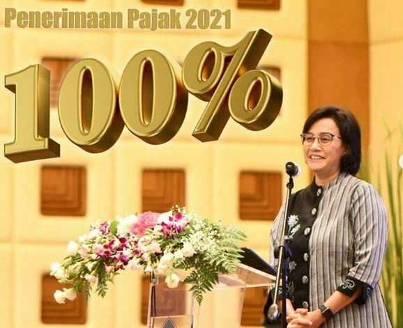 Sri Mulyani Indrawati, Pencapaian Pajak 2021 Berhasil Capai 100 %