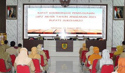 Bupati Sukoharjo Laksanakan Rapat Koordinasi LKPJ Akhir Tahun Anggaran 2021