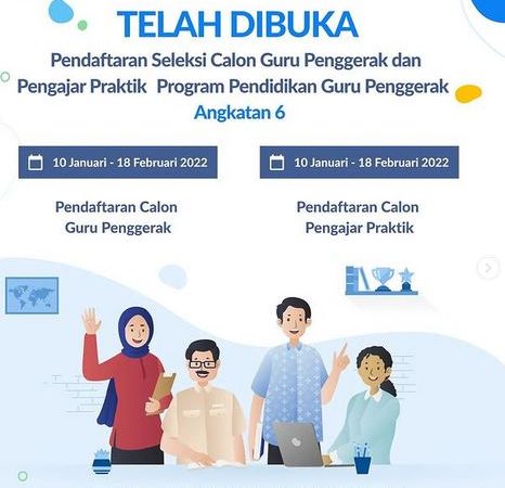 Telah Dibuka  Pendaftaran Seleksi Program Pendidikan Guru Penggerak (PGP) Angkatan 6
