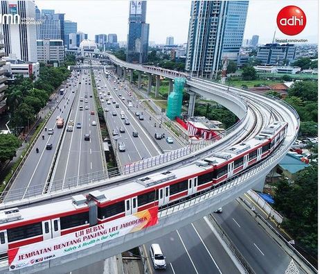LRT Jabodebek Memasuki Fase Uji Beban untuk Bentang Panjang Kuningan