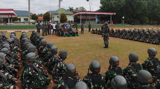 Upacara Pembukaan Pendidikan Kejuruan Tamtama Infanteri di Dodiklatpur Ciuyah, Kab Lebak
