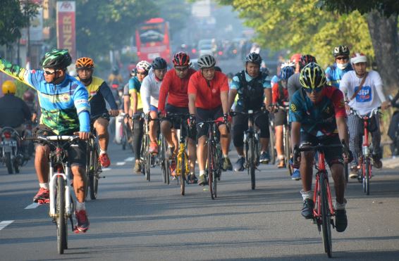 Gowes Bareng Wujudkan Sinergisitas Korem 071/Wijayakusuma dengan BRI Purwokerto