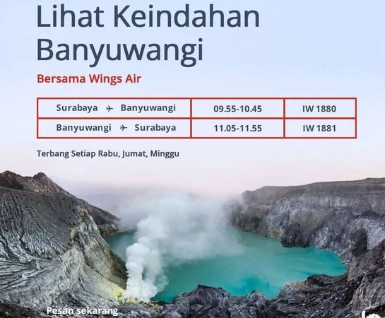 Rute Penerbangan Baru Menuju Banyuwangi  Segera Dibuka