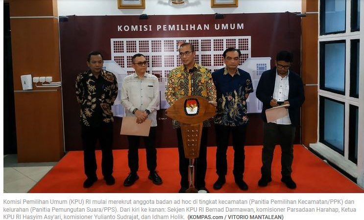 Catat ! Waktu Pendaftaran Anggota PPK dan PPS Pemilu 2024