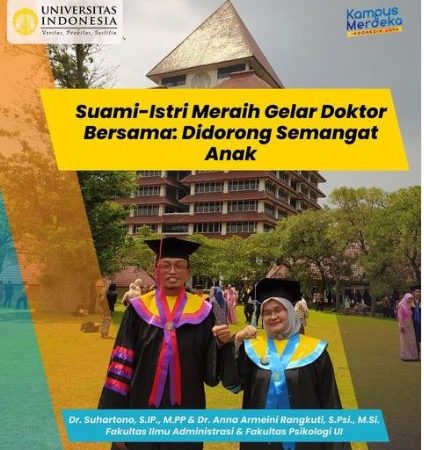 Keren ! Suami-Isteri Meraih  Gelar Doktor Bersama, Termotivasi Kelulusan Anak Pertama