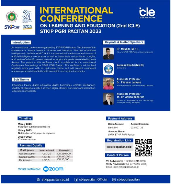 STKIP PGRI Pacitan Akan Mengadakan  International Conference on Learning and Education 2023  (2nd ICLE)