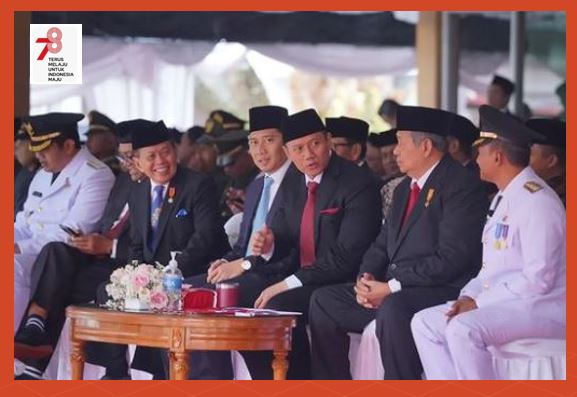 SBY dan Keluarga, Hadiri Upacara HUT Ke-78 RI di Pendopo Kabupaten Pacitan