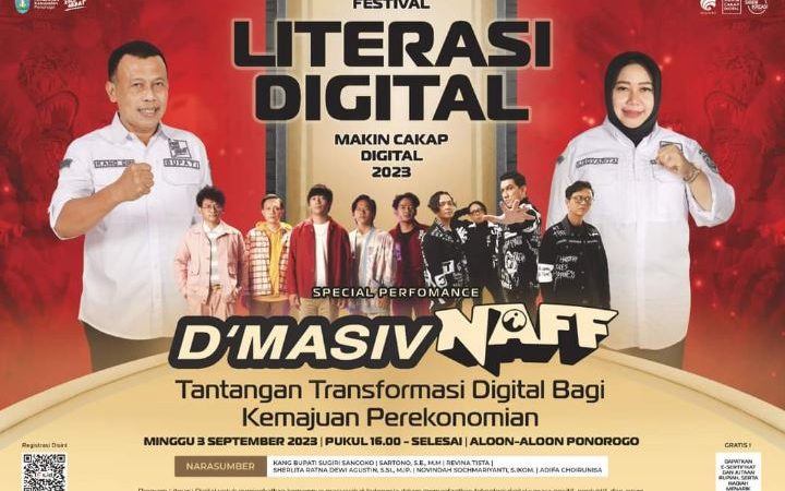 Minggu Malam, Naff dan D’Masiv Meriahkan;  Festival Literasi Digital di Alun-alun Ponorogo