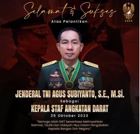 IMO-Indonesia Ucapkan Selamat atas Dilantiknya Jenderal Agus Subiyanto sebagai KASAD