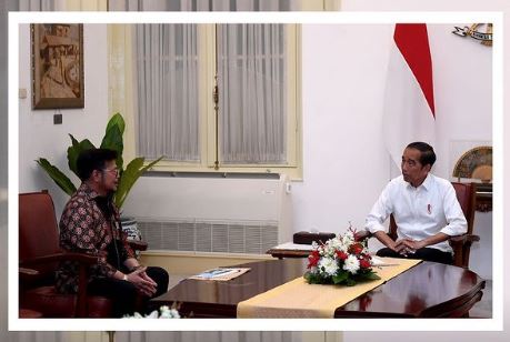 Presiden Jokowi Menerima Kedatangan Syahrul Yasin Limpo di Istana Merdeka