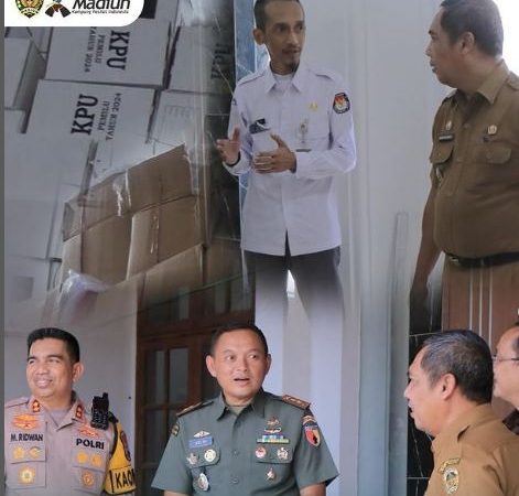 Pemeriksaan Gudang Logistik Pemilu 2024 di Kabupaten Madiun oleh Pj. Bupati dan Jajaran