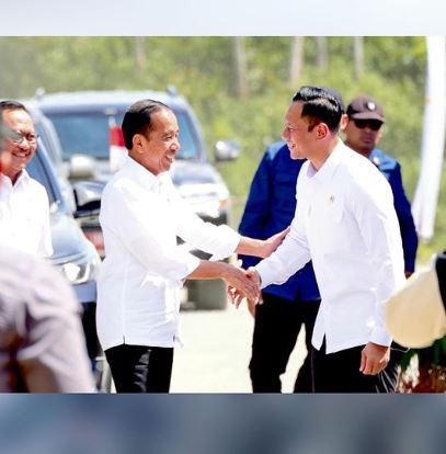 AHY Dampingi Presiden Joko Widodo dalam  Groundbreaking Tahap Lima di kawasan Ibu Kota Nusantara