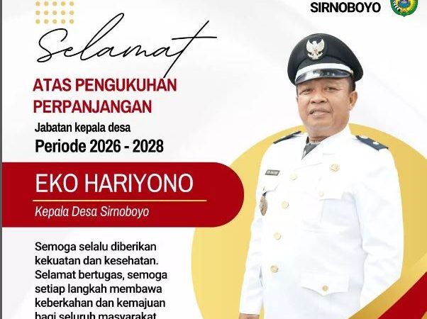 Pengukuhan Perpanjangan Jabatan Kepala Desa Sirnoboyo Eko Haryono