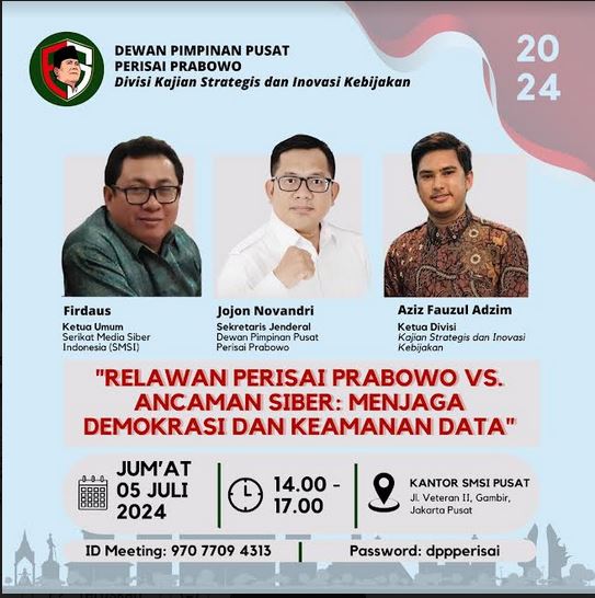 Diskusi Perisai Prabowo dan SMSI:  Menjaga Data Nasional dari  Ancaman Serangan Siber