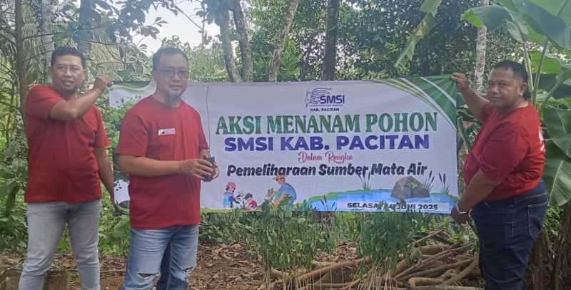 Tanam Trembesi, Jaga Sumber Mata Air: Aksi Nyata SMSI Pacitan untuk Lingkungan